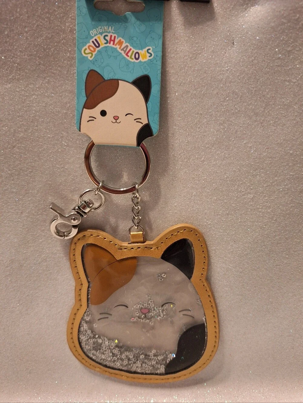 Squishmallows Cat Shaker Keychain Bag Clip New
